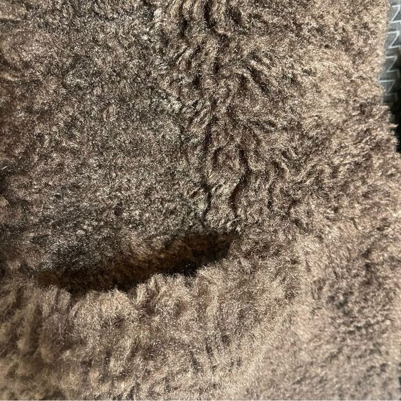$548 Zadig & Voltaire **NWT w Small Flaw, Fred Soft Curly Sherpa Coat Brown XS - Picture 12 of 15